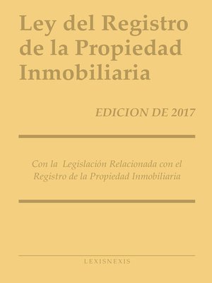 cover image of Ley del Registro de la Propiedad Inmobiliaria